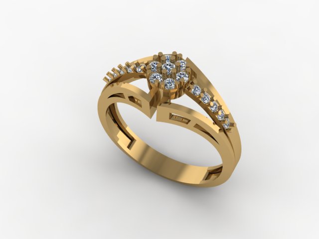 Diamond wedding Ring 3D print model