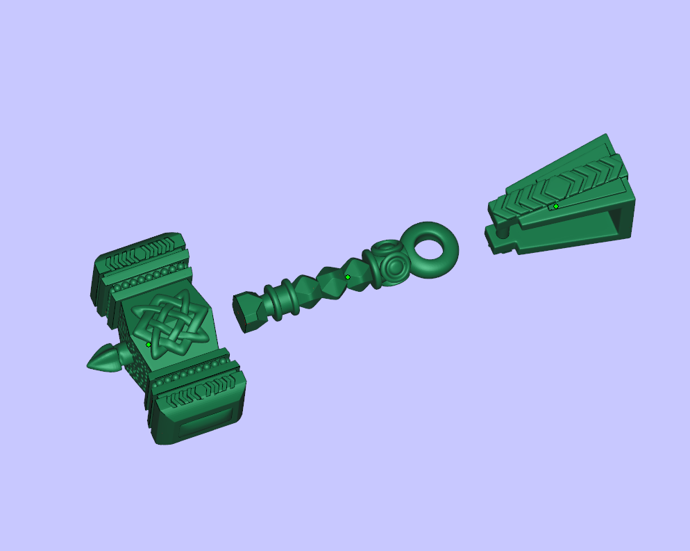 Mjolnir Knotwork and Chevron Pattern Pendant — view 4