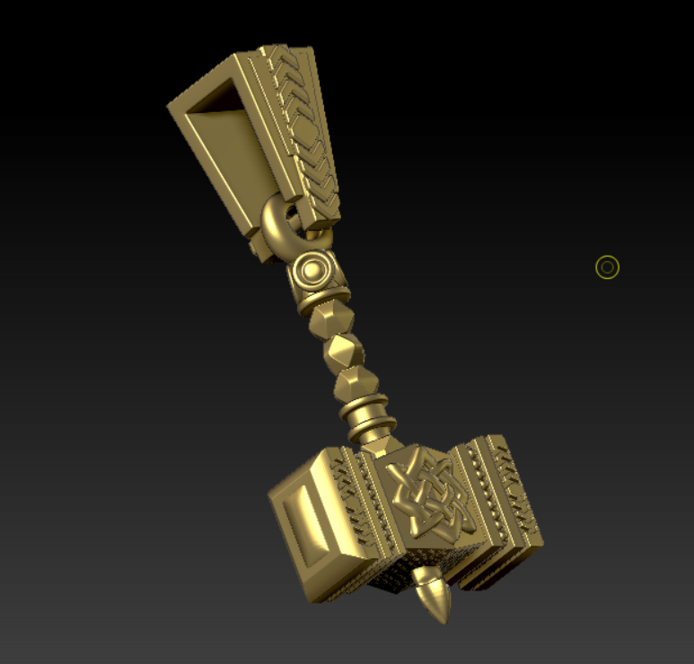 Mjolnir Knotwork and Chevron Pattern Pendant — view 3