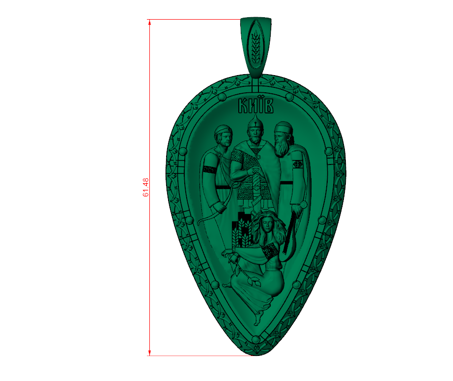 Teardrop Shield Kyiv Founders Pendant — view 7