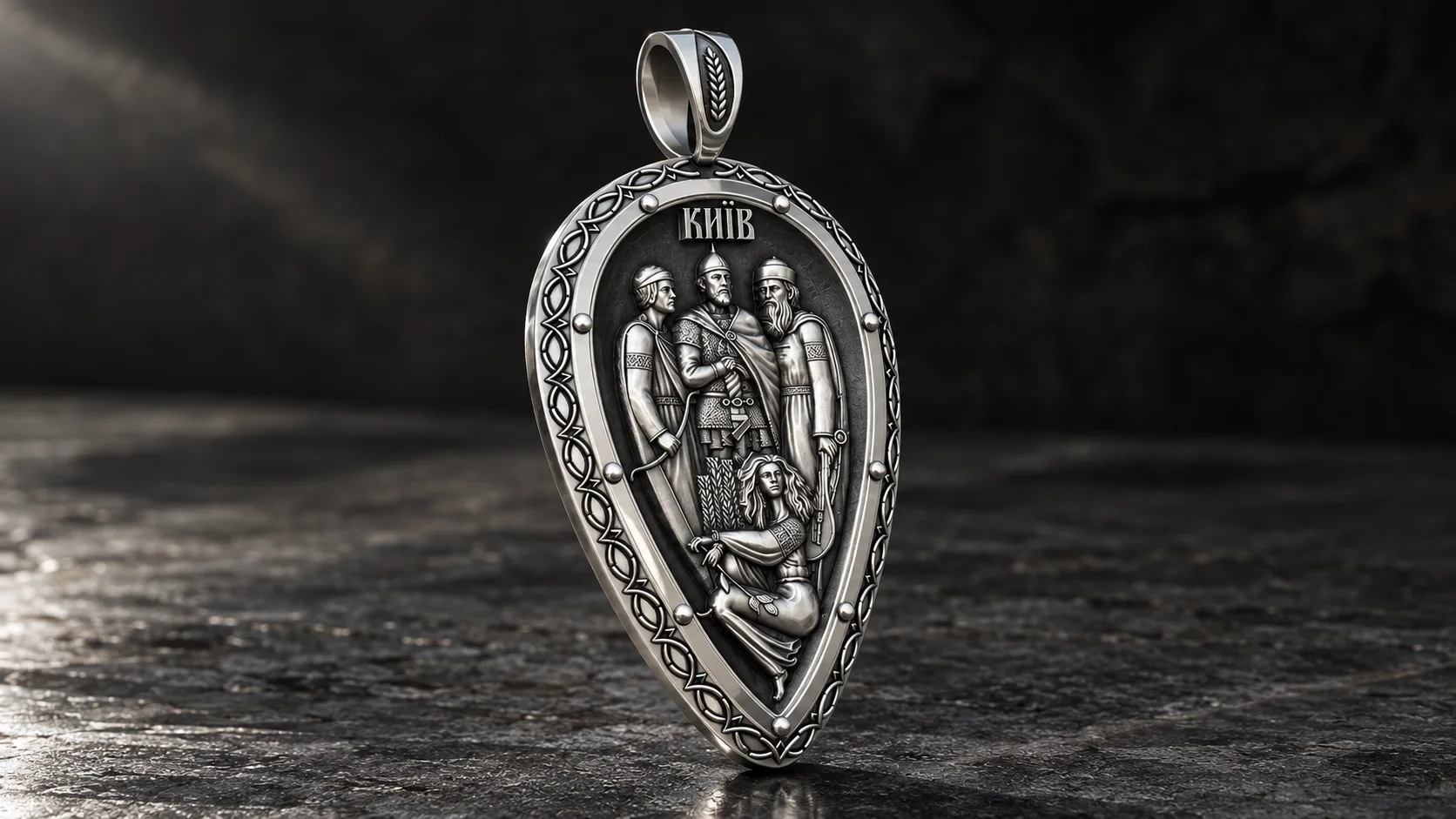 Teardrop Shield Kyiv Founders Pendant