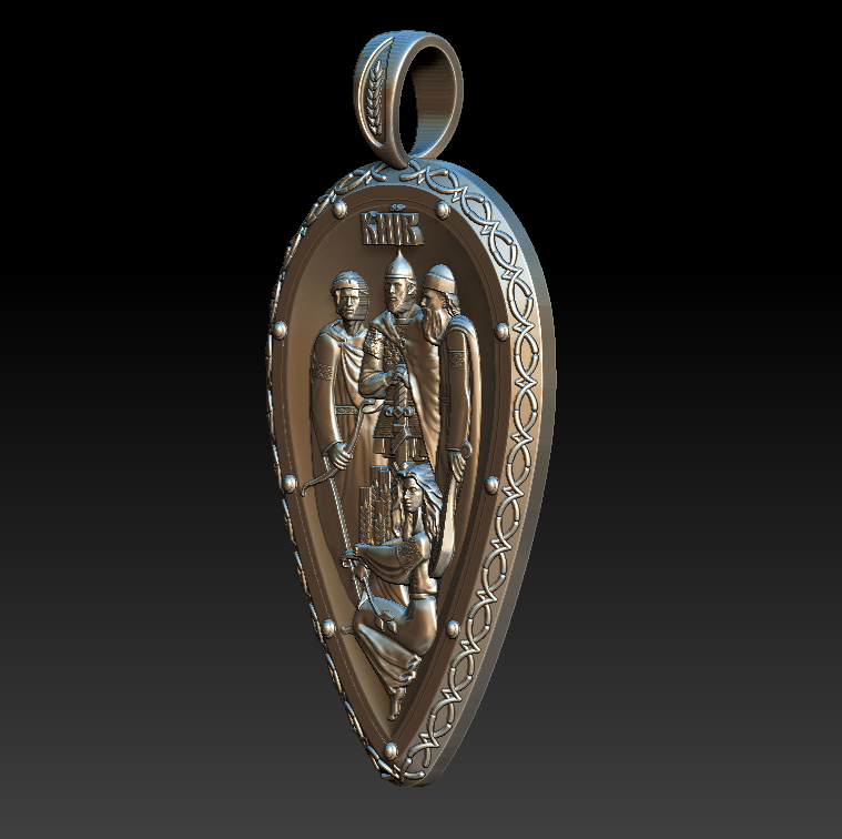 Teardrop Shield Kyiv Founders Pendant — view 4