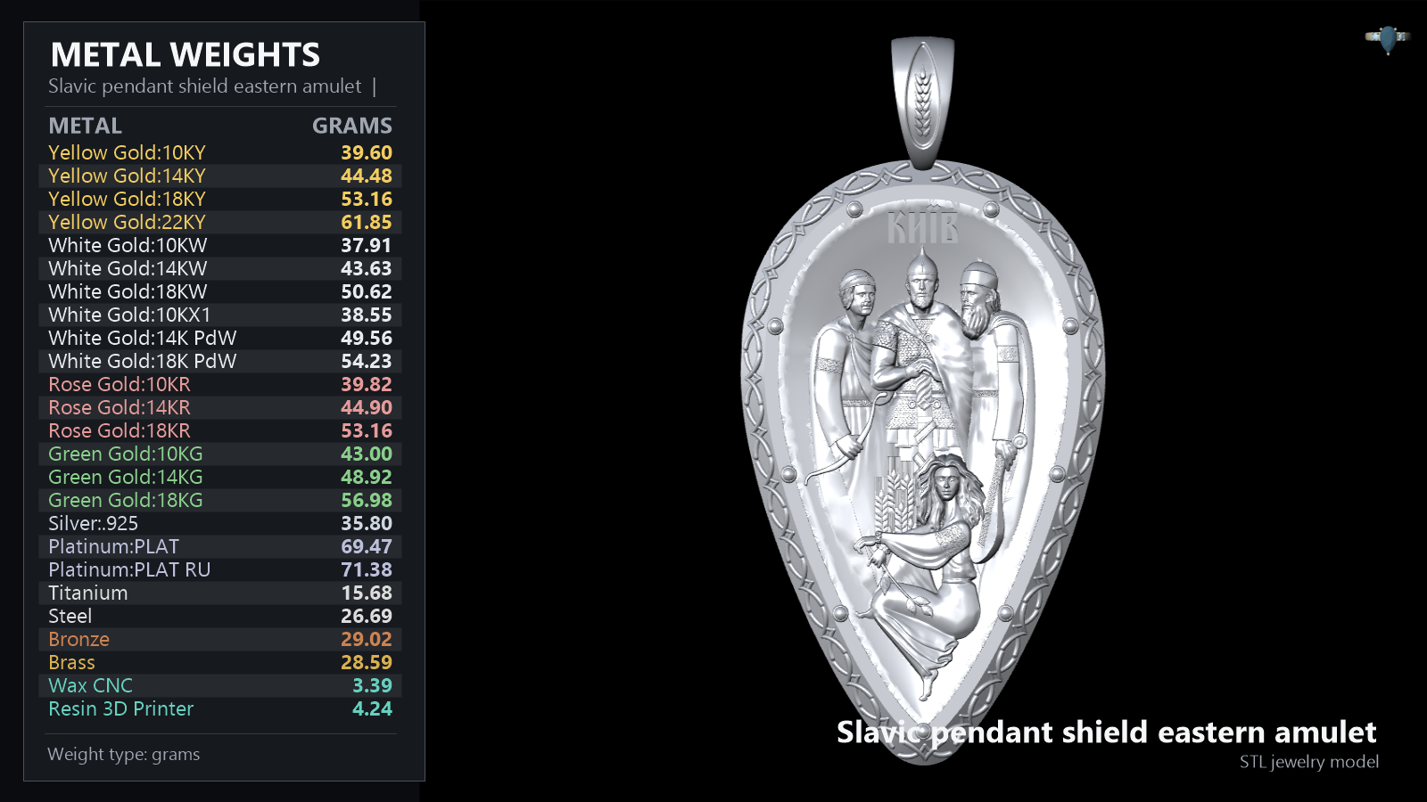 Teardrop Shield Kyiv Founders Pendant — view 2
