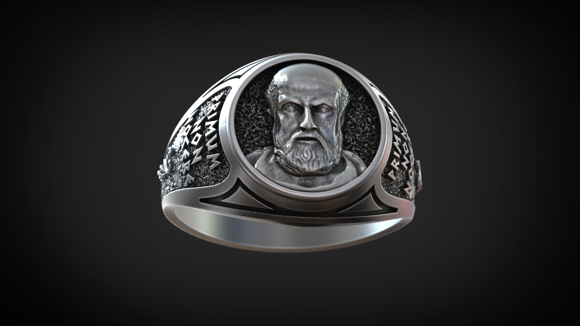 Hippocratic Oath Portrait Signet Ring — view 2