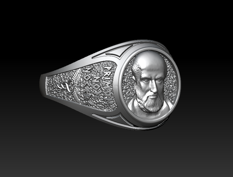 Hippocratic Oath Portrait Signet Ring — view 6