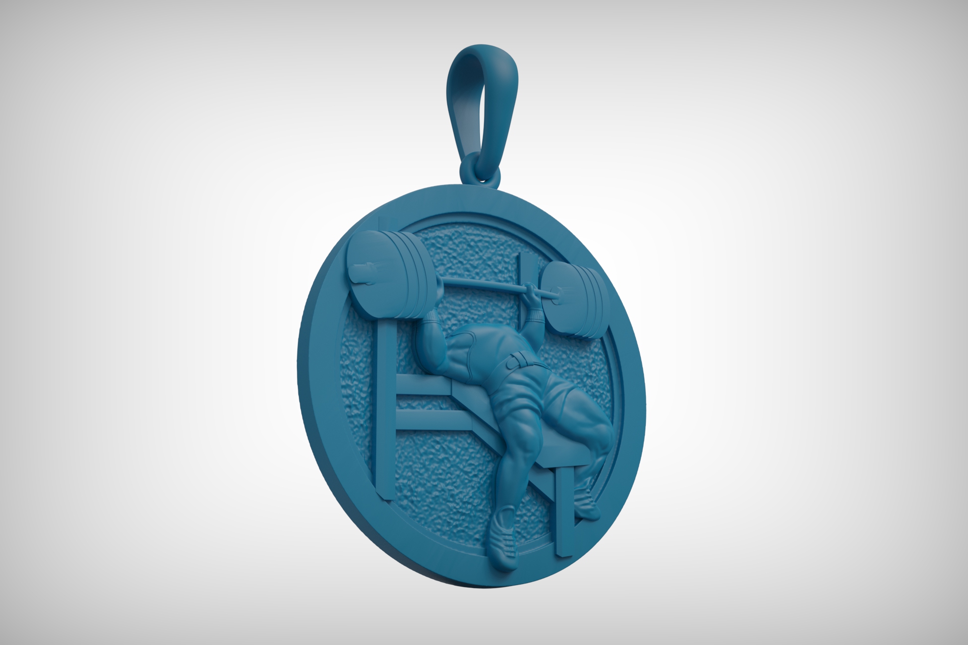 Weightlifter Bench Press Medallion Pendant — view 7