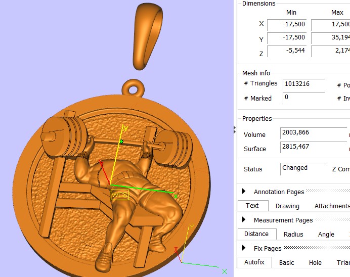 Weightlifter Bench Press Medallion Pendant — view 8