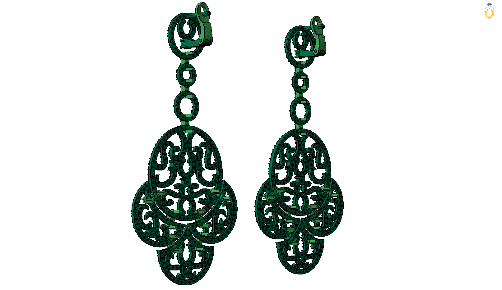 Luxury Designer Gold Round Diamond Earrings — view 7