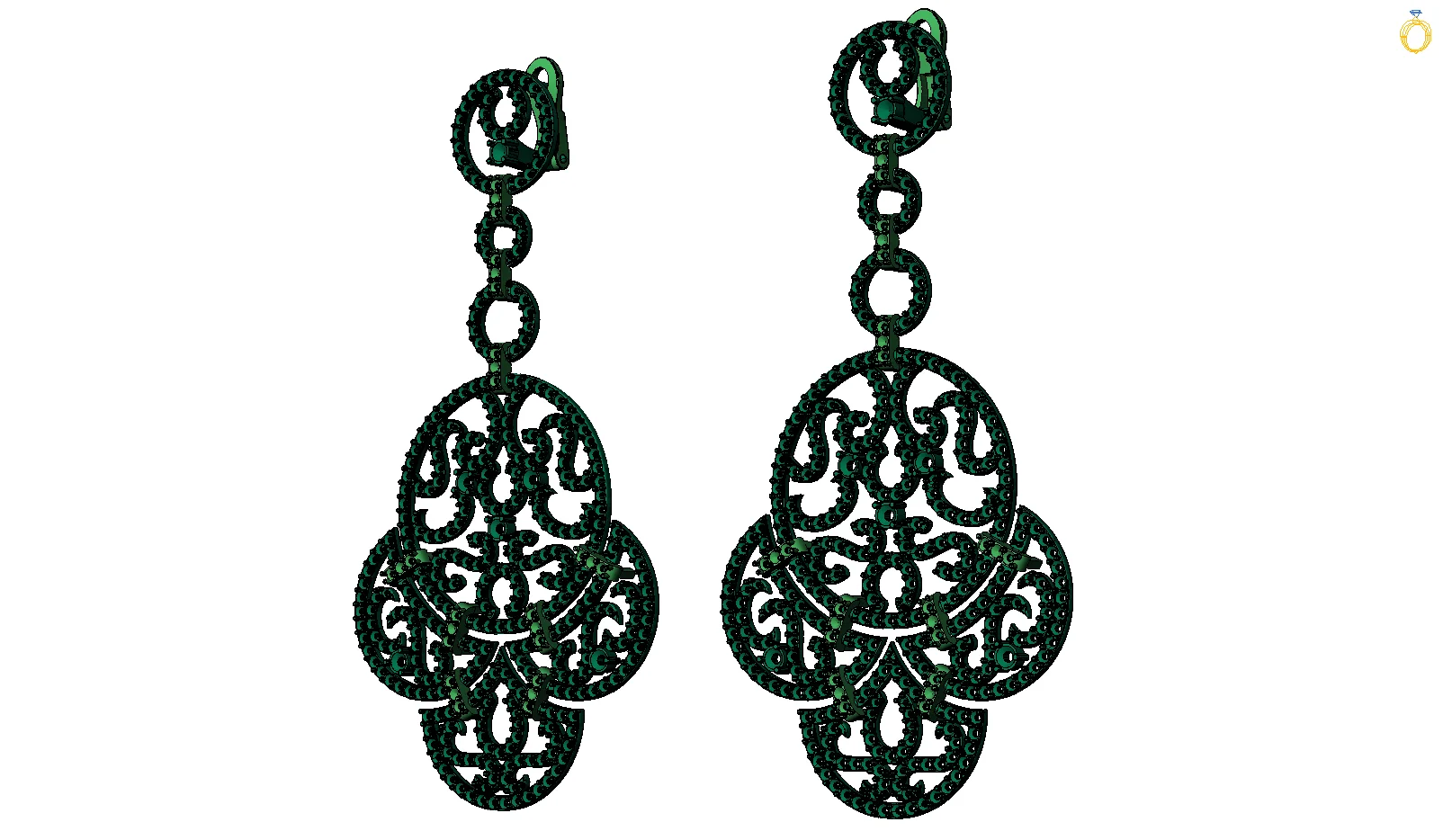Luxury Designer Gold Round Diamond Earrings — view 8