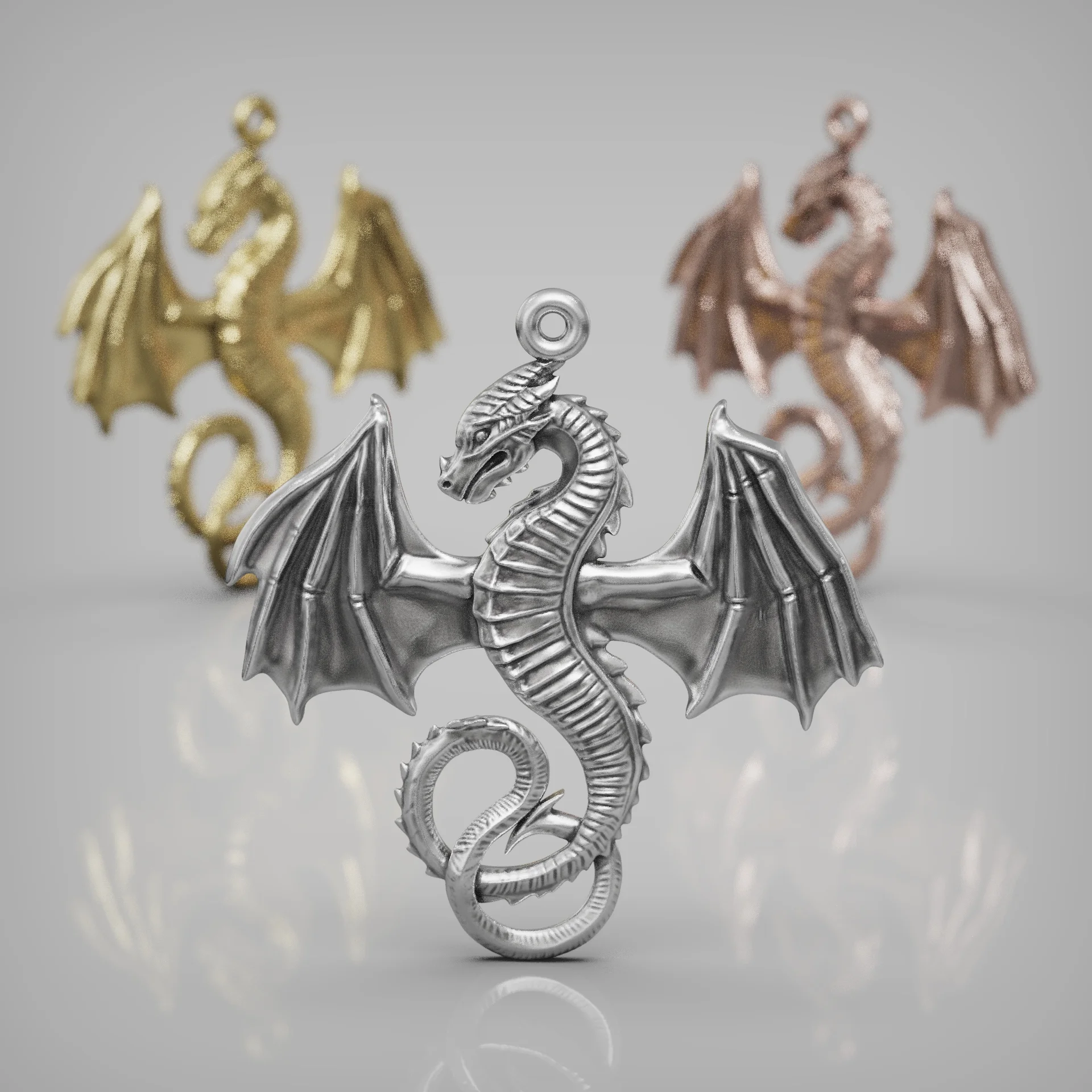 Dovahkiin Dragon Pendant — view 2