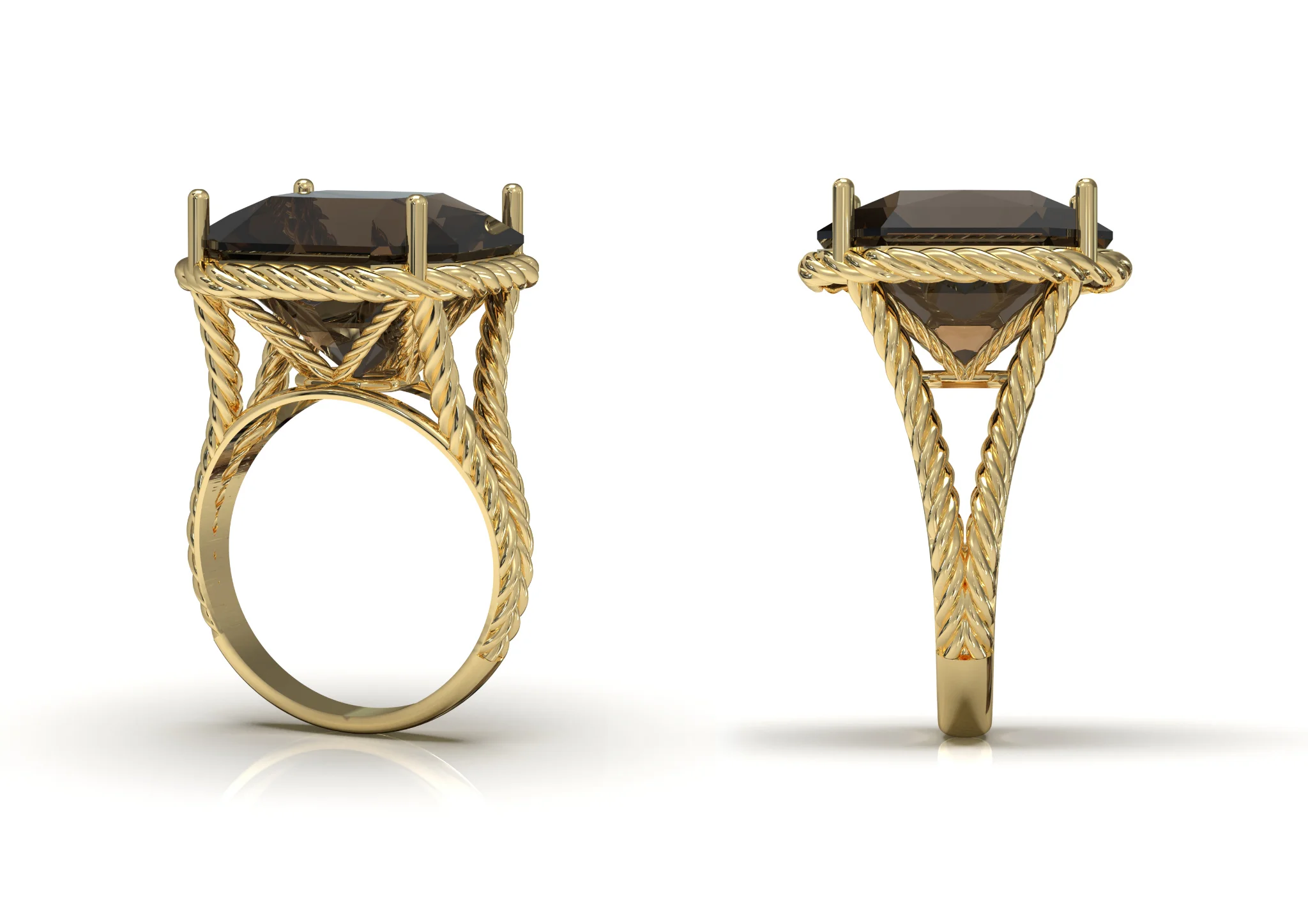 Solitaire Ring Women Delicate 3D Print — view 4
