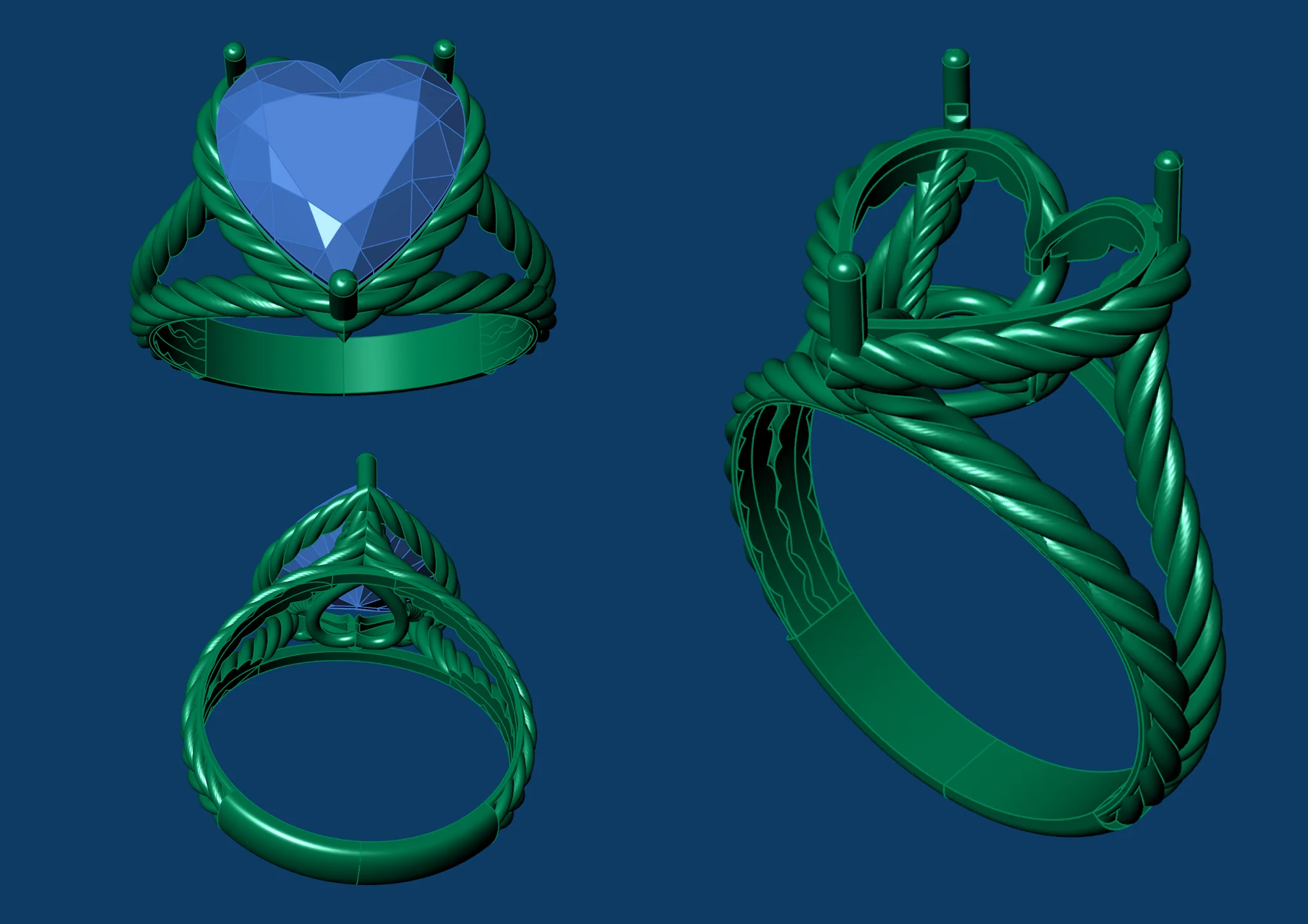 Solitaire Ring Women Delicate 3D Print — view 6