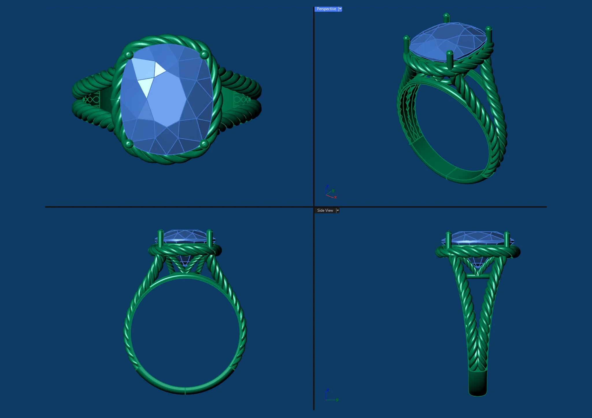 Solitaire Ring Women Delicate 3D Print — view 5