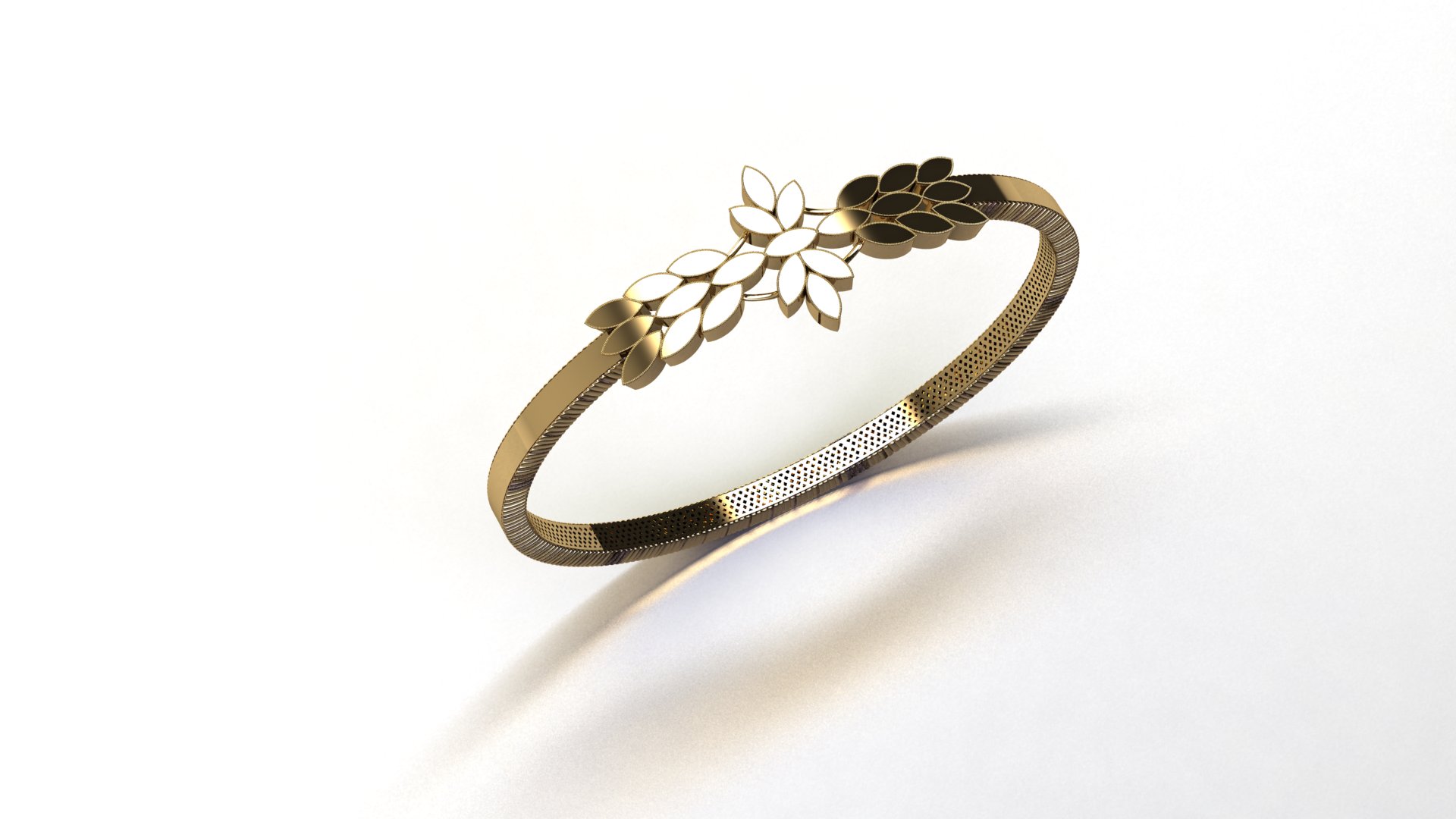 Elegant Abstract Gold Bracelet Design — view 2