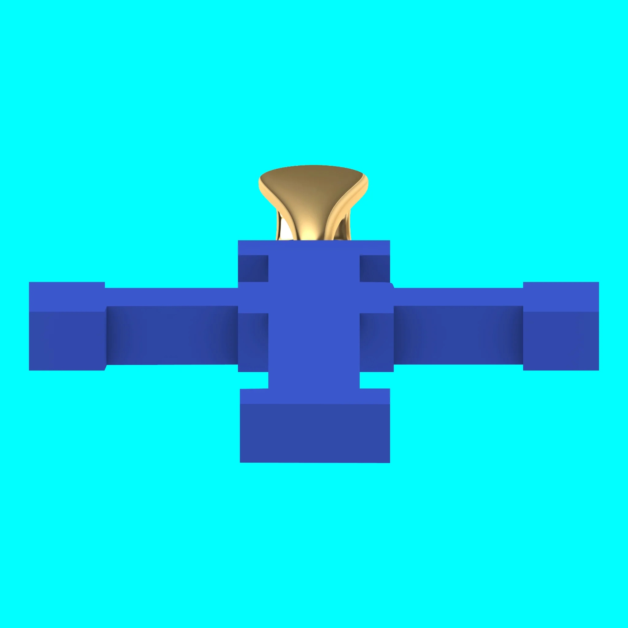 Cross Pendant with Bar Ends and Stepped Center — view 3