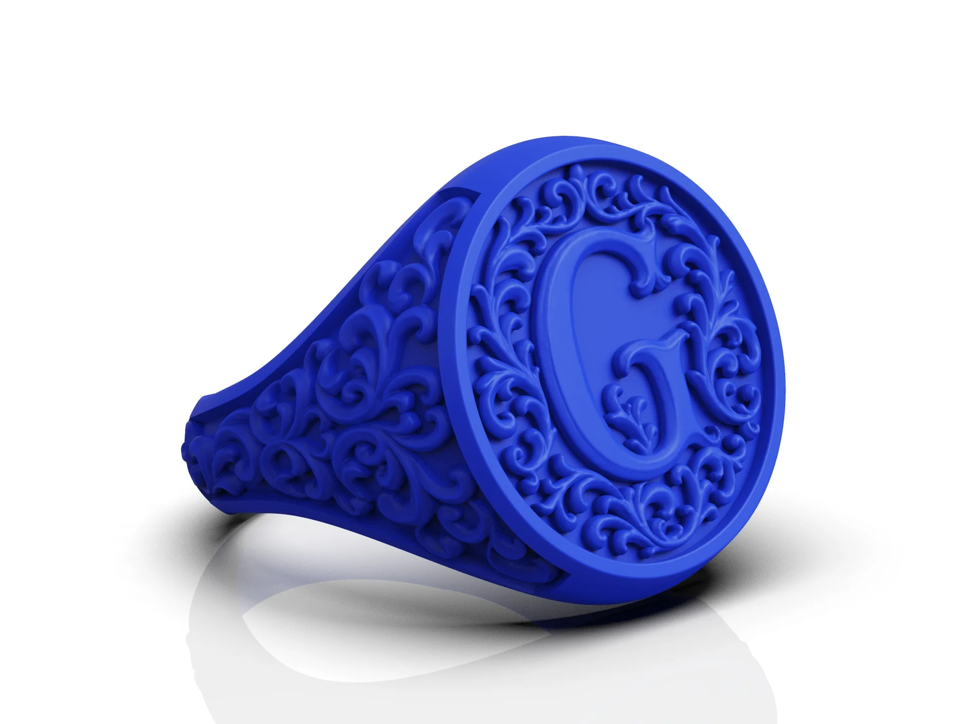Vintage Ornate G Monogram Signet Ring — view 8