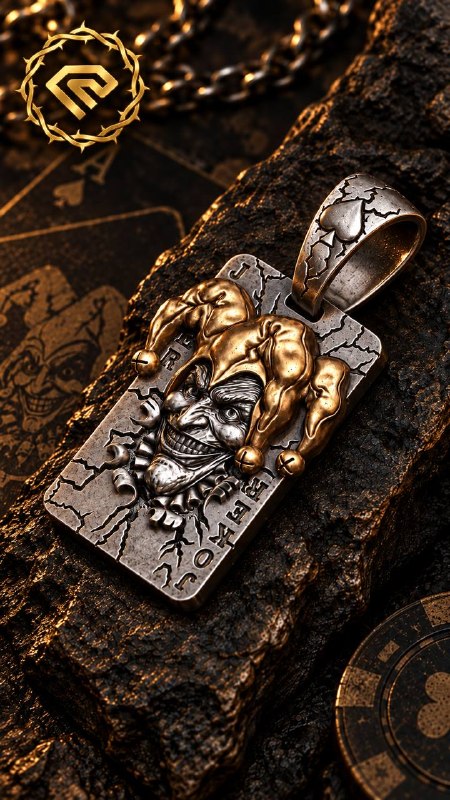 Joker Playing Card Pendant | Jewelry 3D Model STL