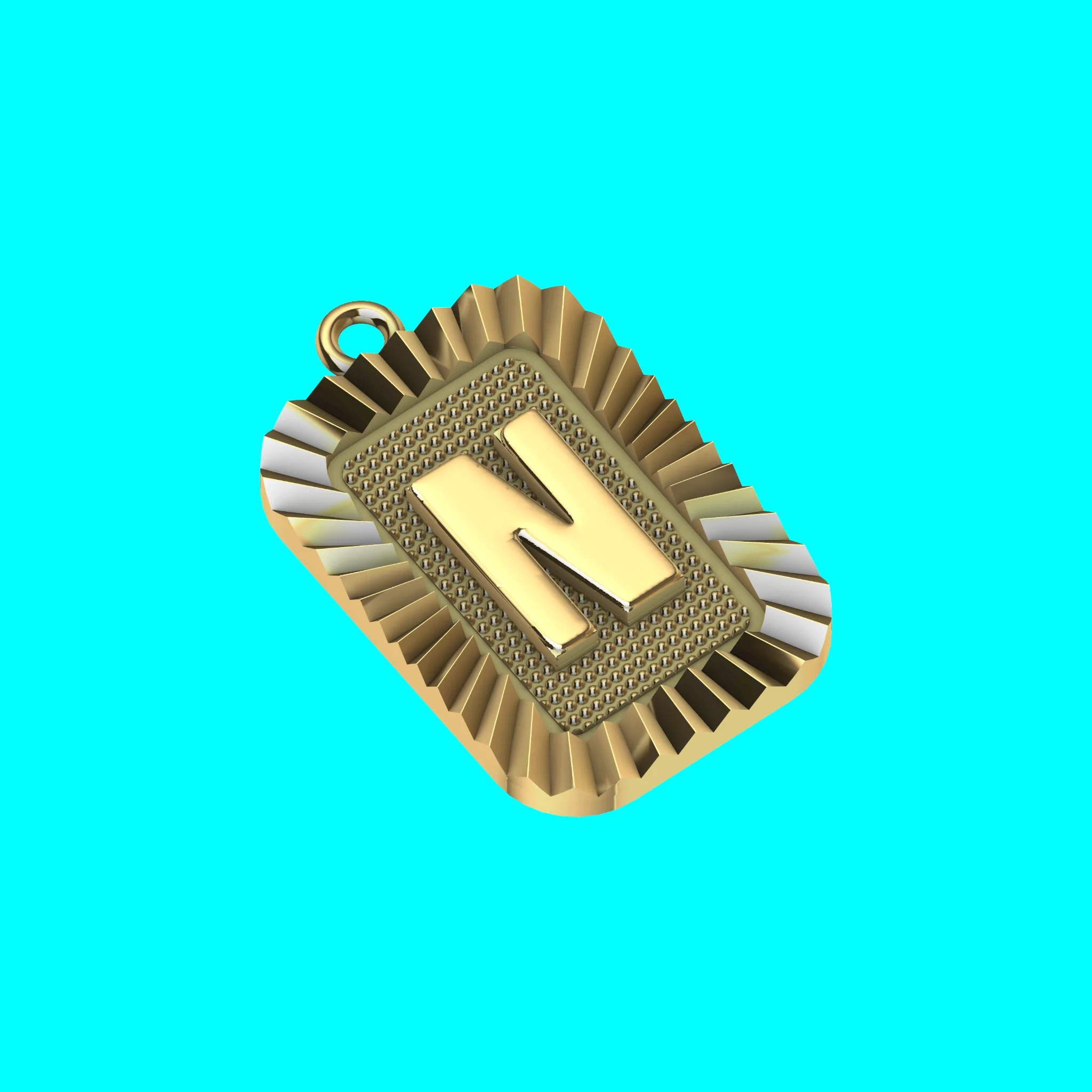 Buy N Letter Pendant CAD Model Gold Initial Necklace Jewelry