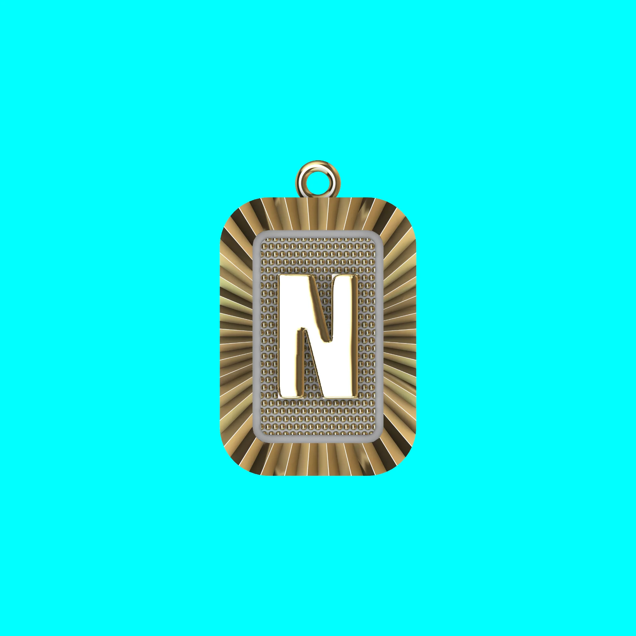 Buy N Letter Pendant CAD Model Gold Initial Necklace Jewelry — view 7