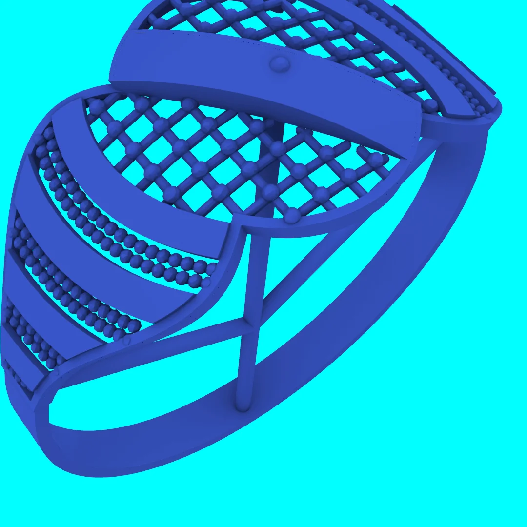 Wide Spiral Lattice Bypass Ring — view 2