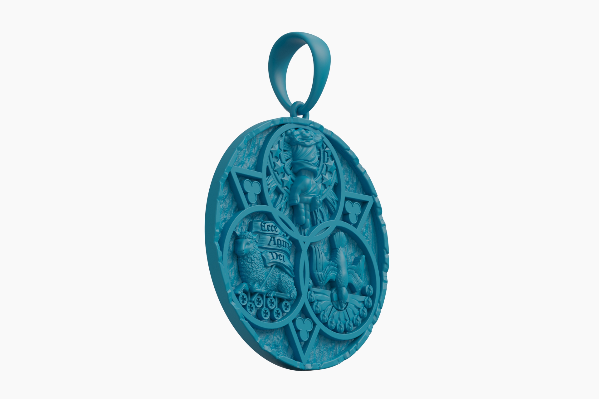 Christian Holy Trinity Medallion Pendant — view 7