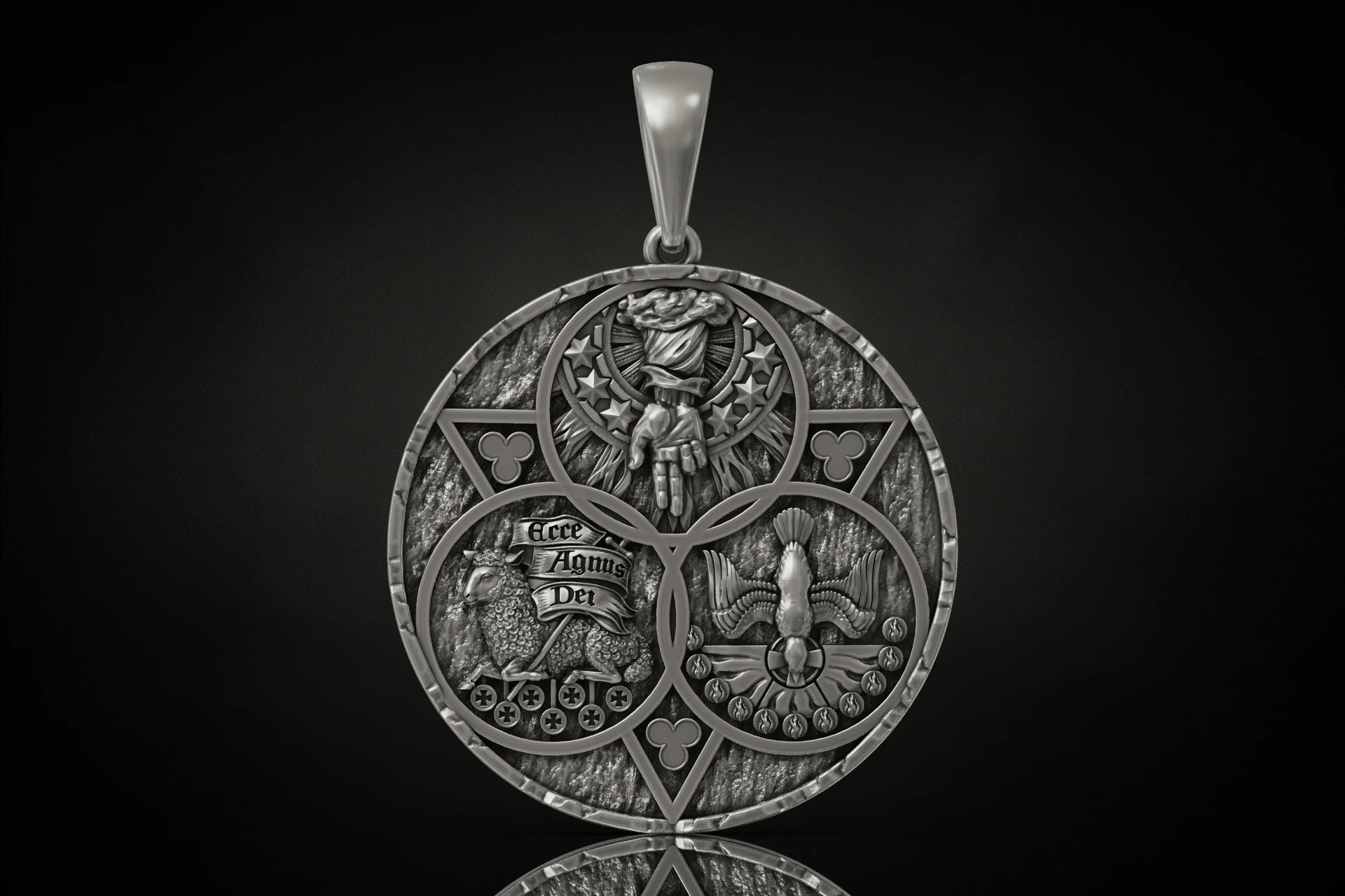 Christian Holy Trinity Medallion Pendant