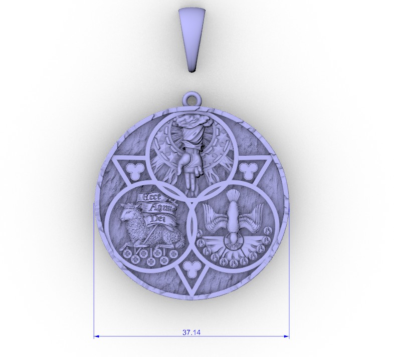 Christian Holy Trinity Medallion Pendant — view 8