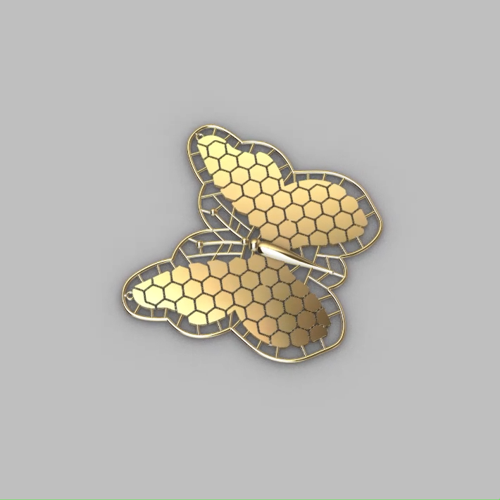 Symmetrical Openwork Butterfly Honeycomb Motif Pendant — view 5
