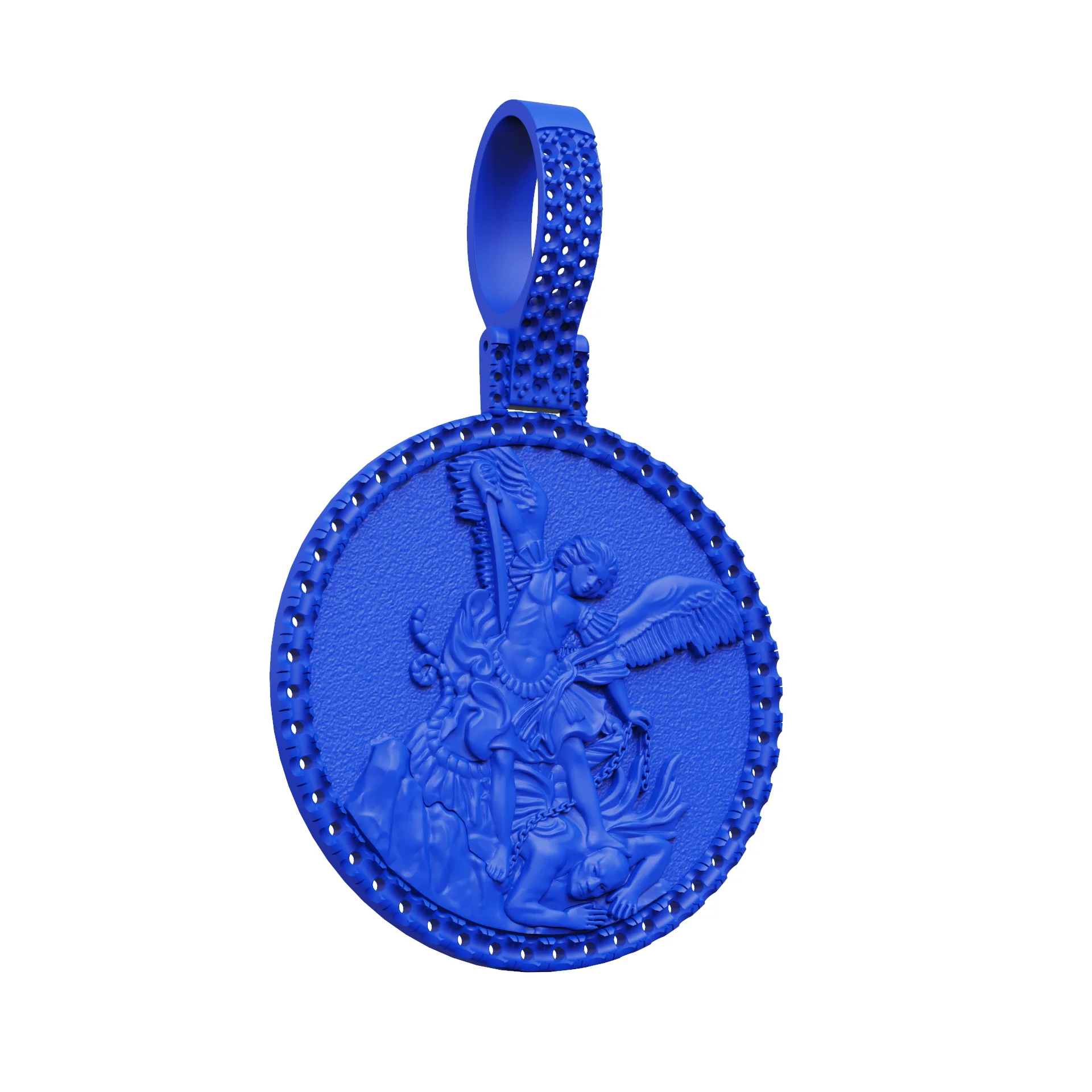 St. Michael Dragon Slayer Medallion Pendant — view 5