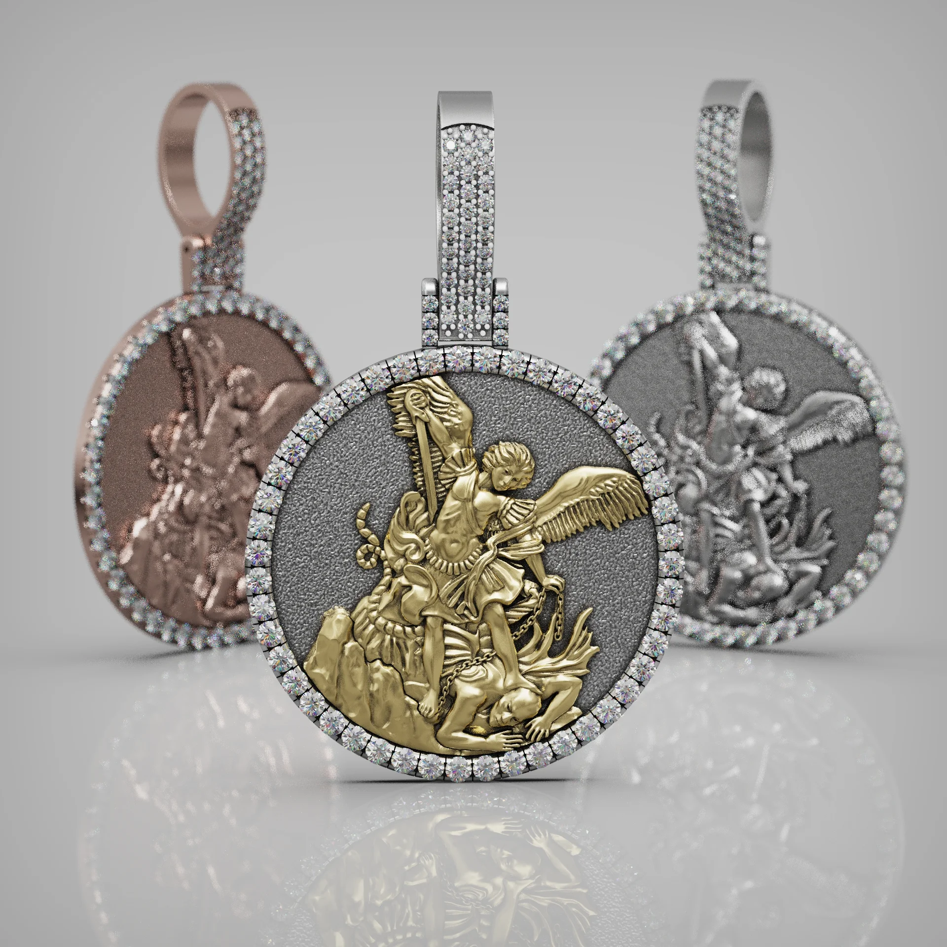 St. Michael Dragon Slayer Medallion Pendant