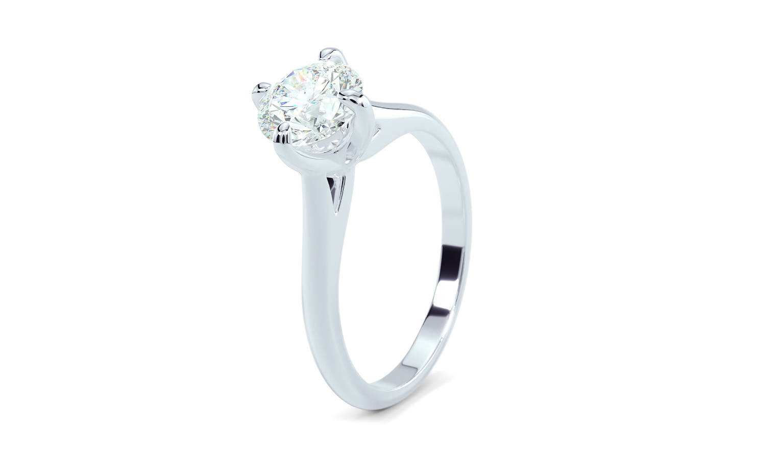 gold engagement ring 1Ct diamond — view 8