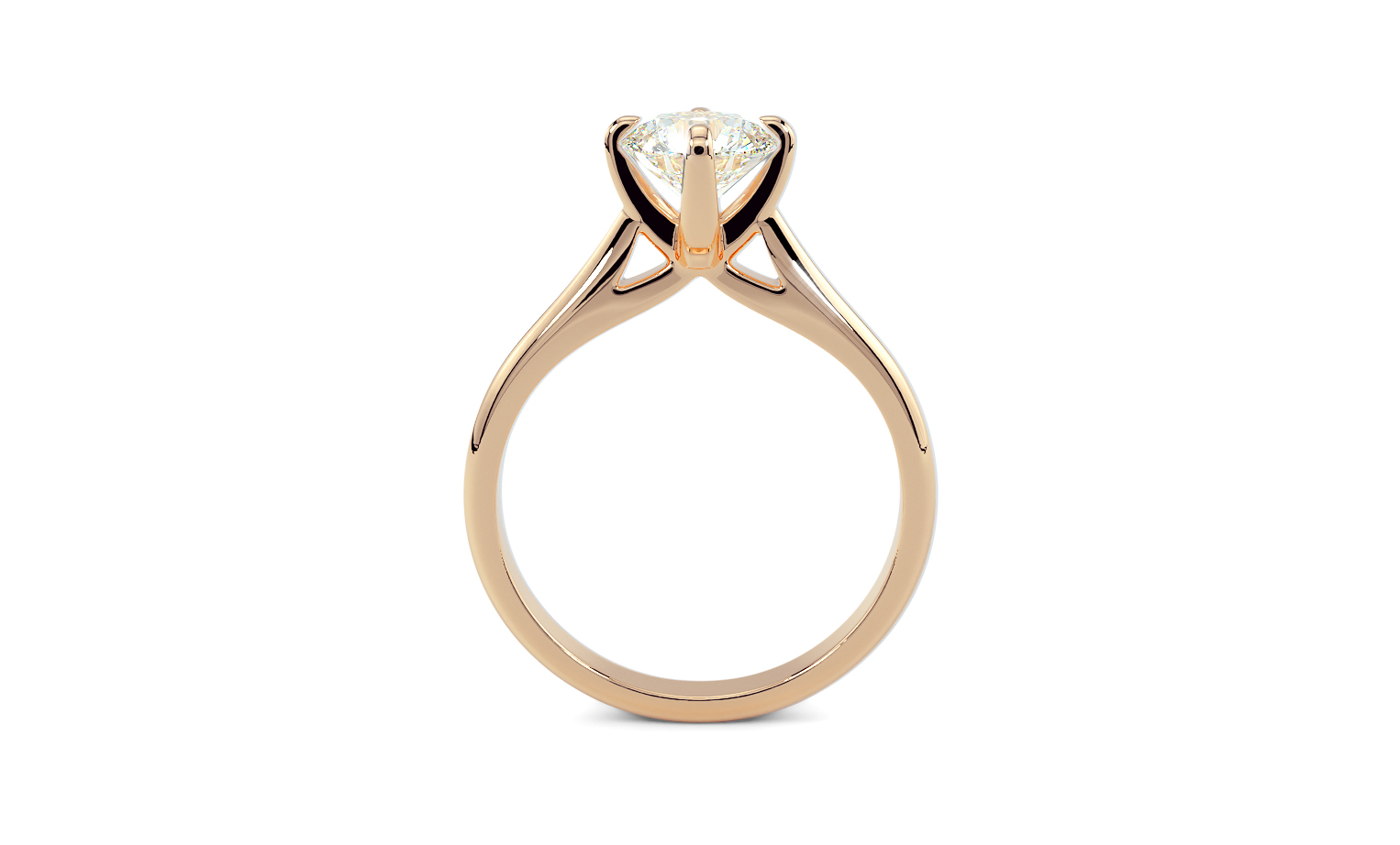 gold engagement ring 1Ct diamond — view 1