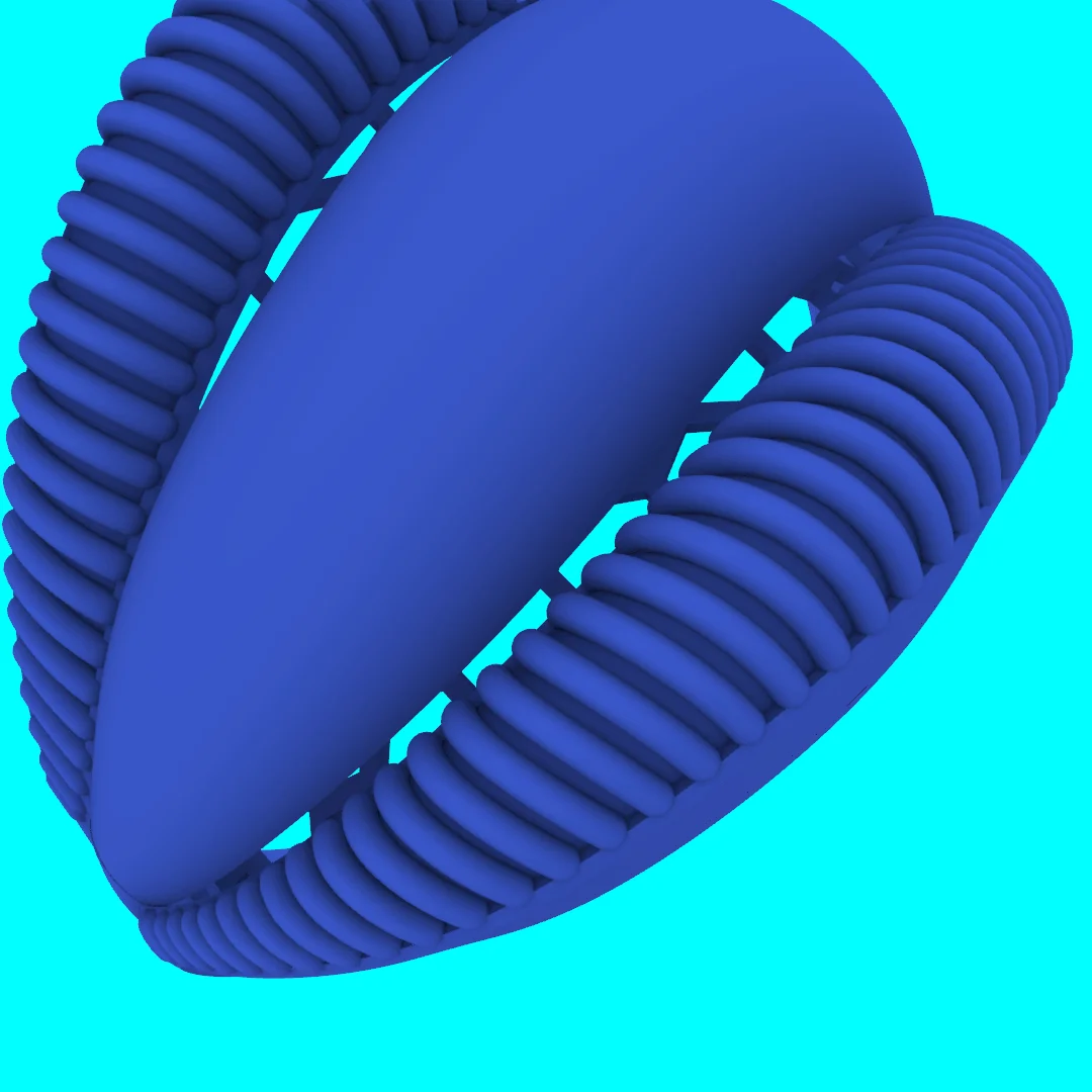 Wide Triple Band Ribbed Ring — view 2