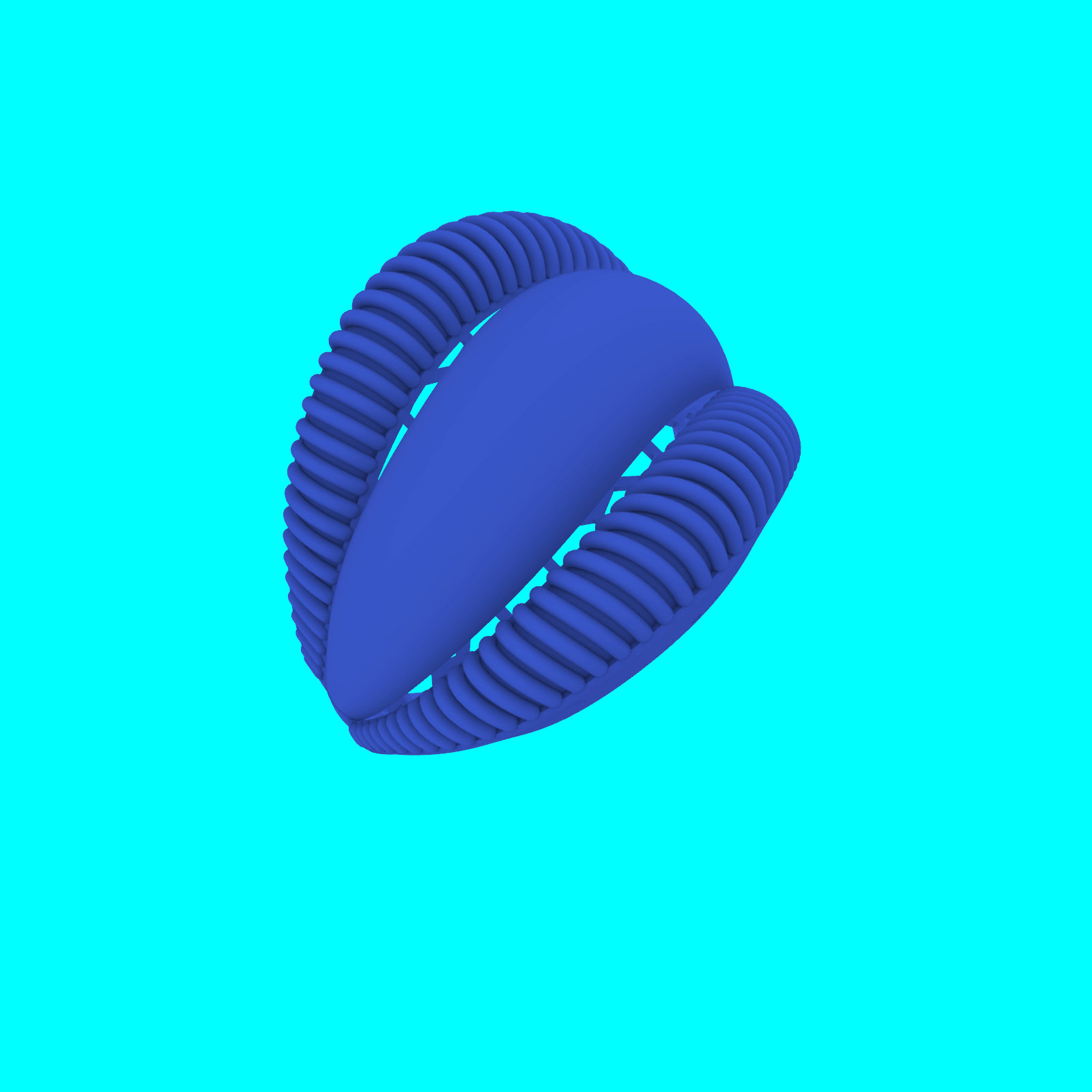 Wide Triple Band Ribbed Ring