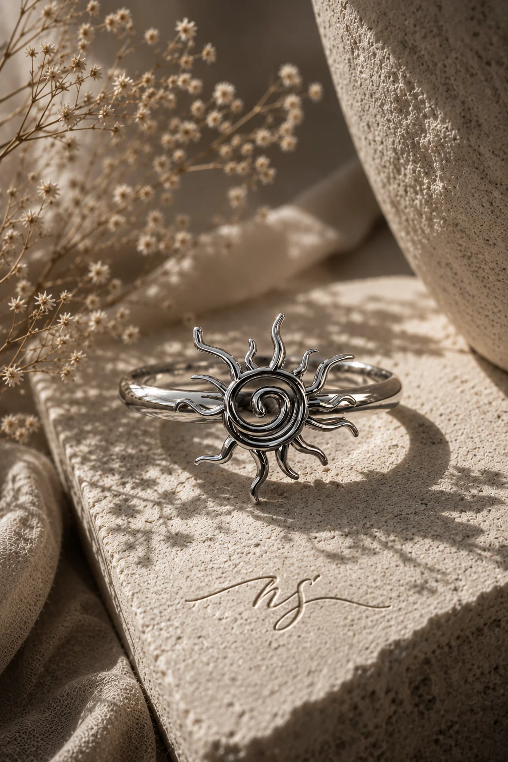 Modern Solar Spiral Ring STL 3D Model