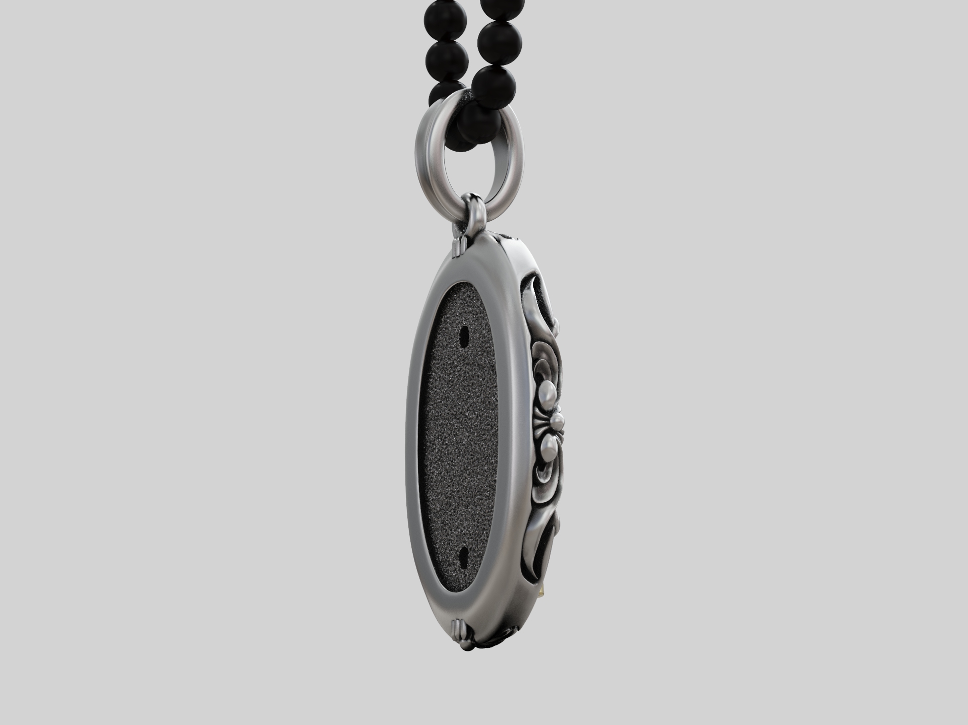 Ornate Chess Queen Pendant with Checkerboard Frame — view 8