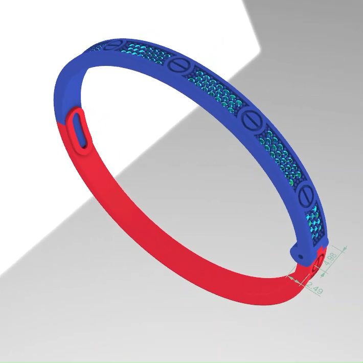 Screw Motif PavEGemstone Bangle Bracelet — view 8