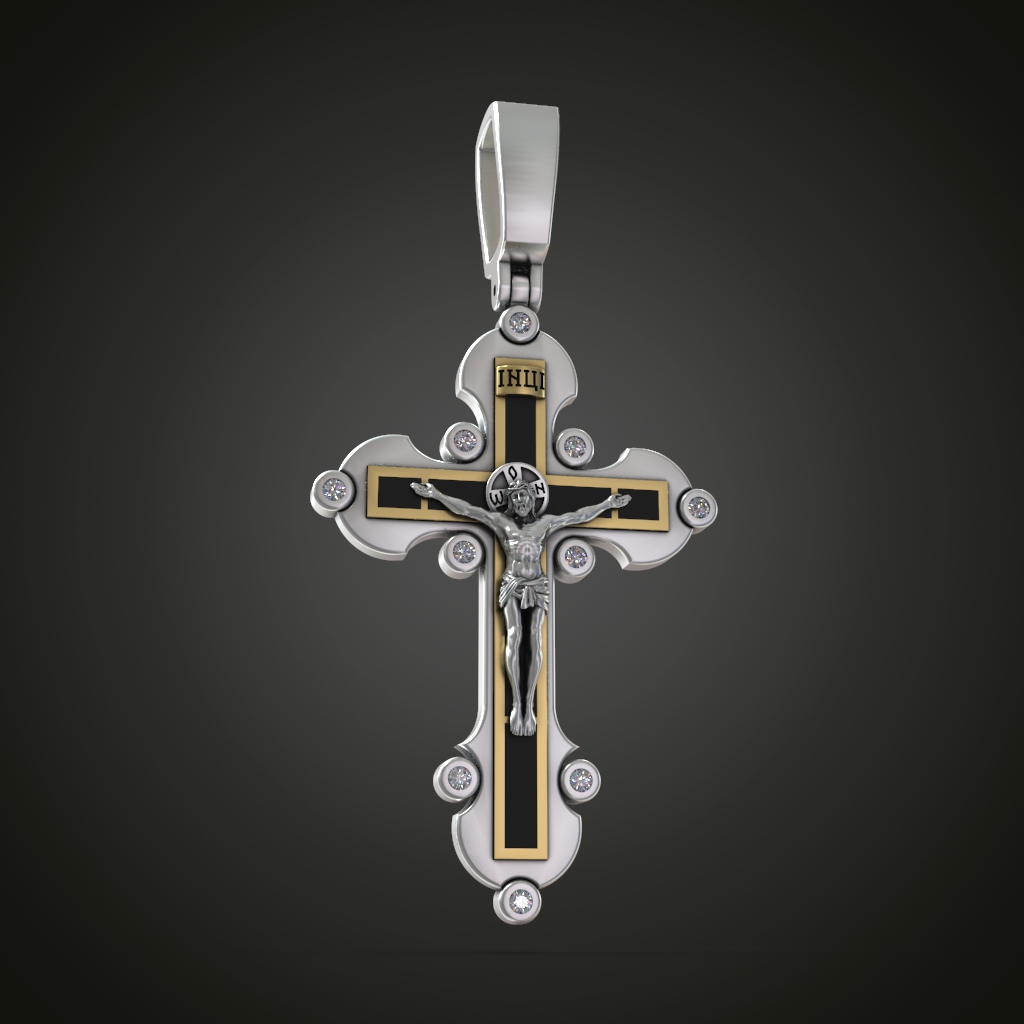 Orthodox 'Save and Protect' Crucifix Pendant with Openwork — view 4