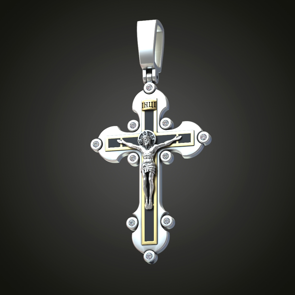 Orthodox 'Save and Protect' Crucifix Pendant with Openwork — view 5