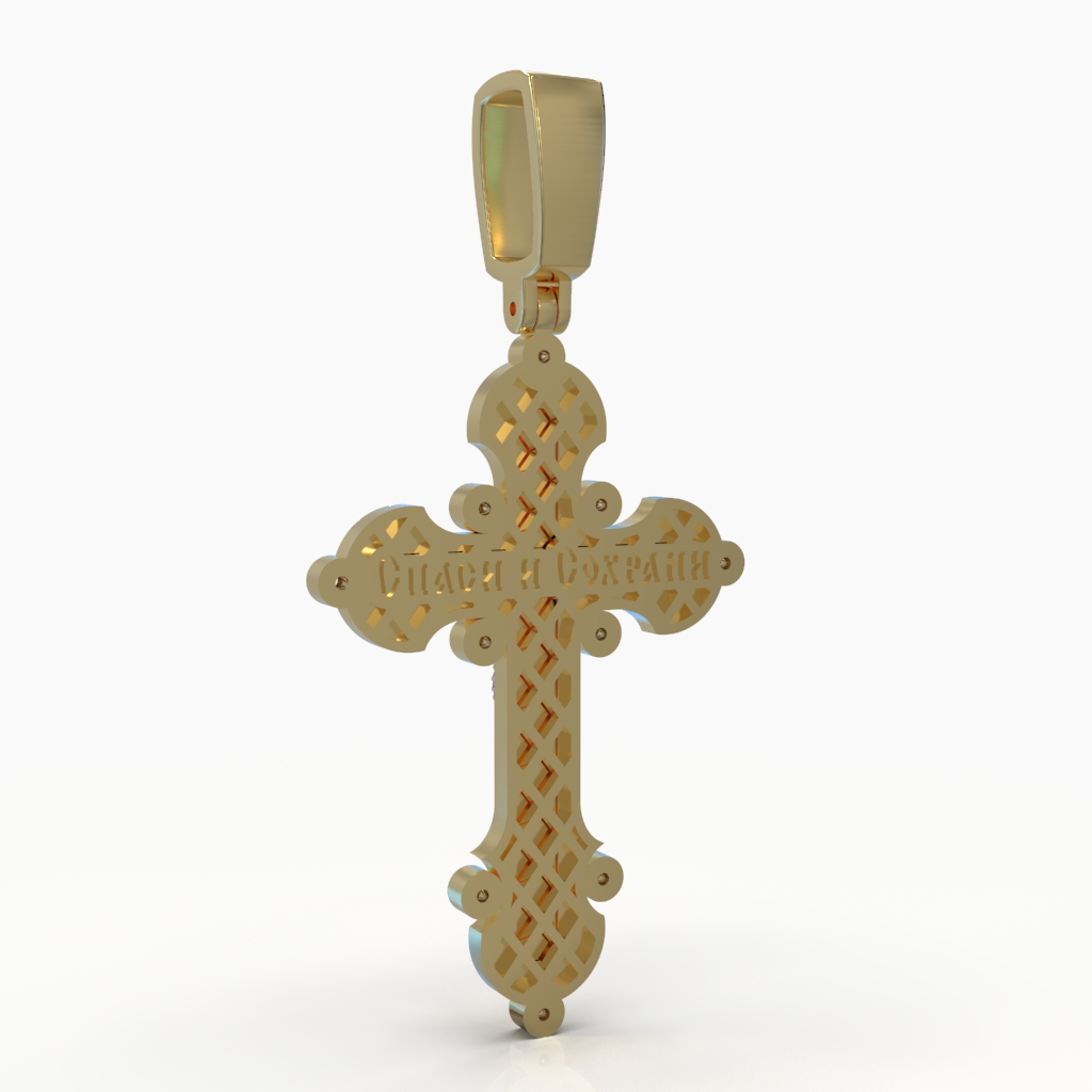 Orthodox 'Save and Protect' Crucifix Pendant with Openwork — view 2