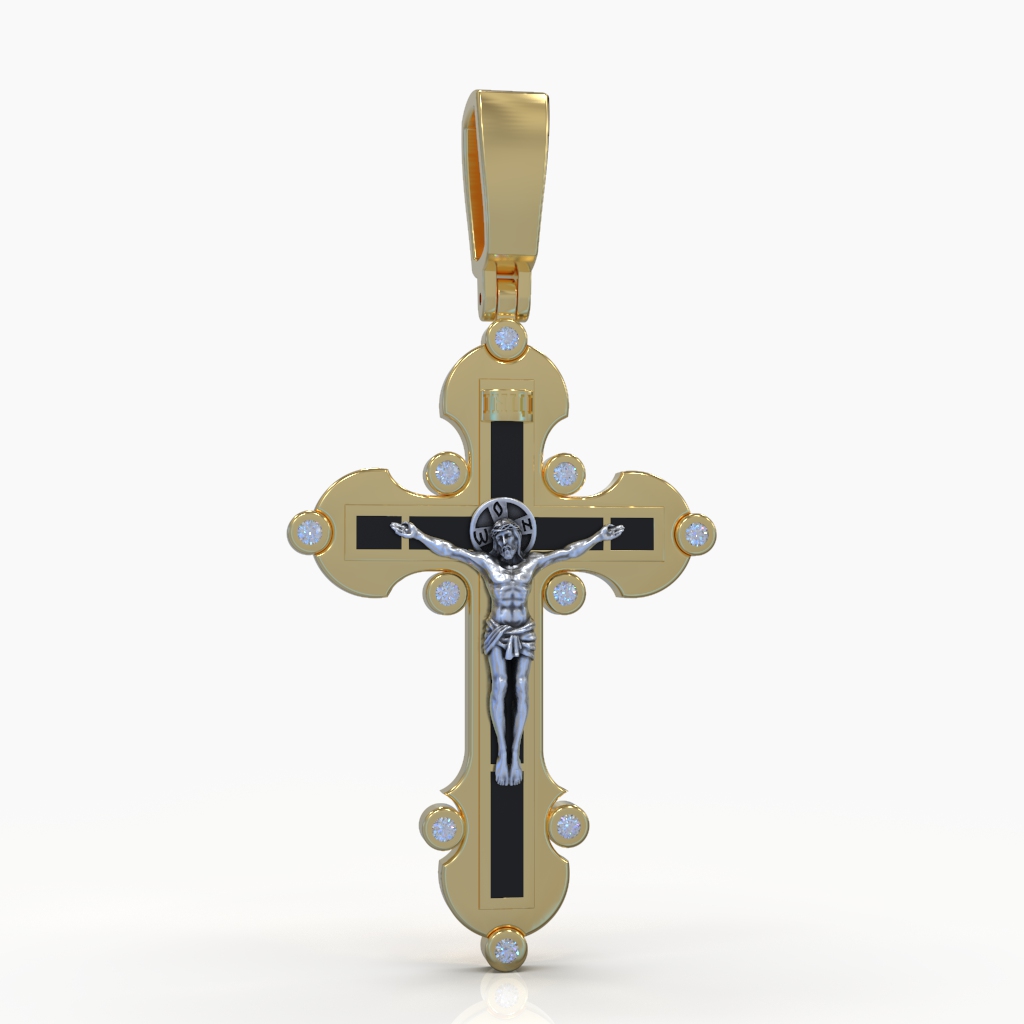 Orthodox 'Save and Protect' Crucifix Pendant with Openwork