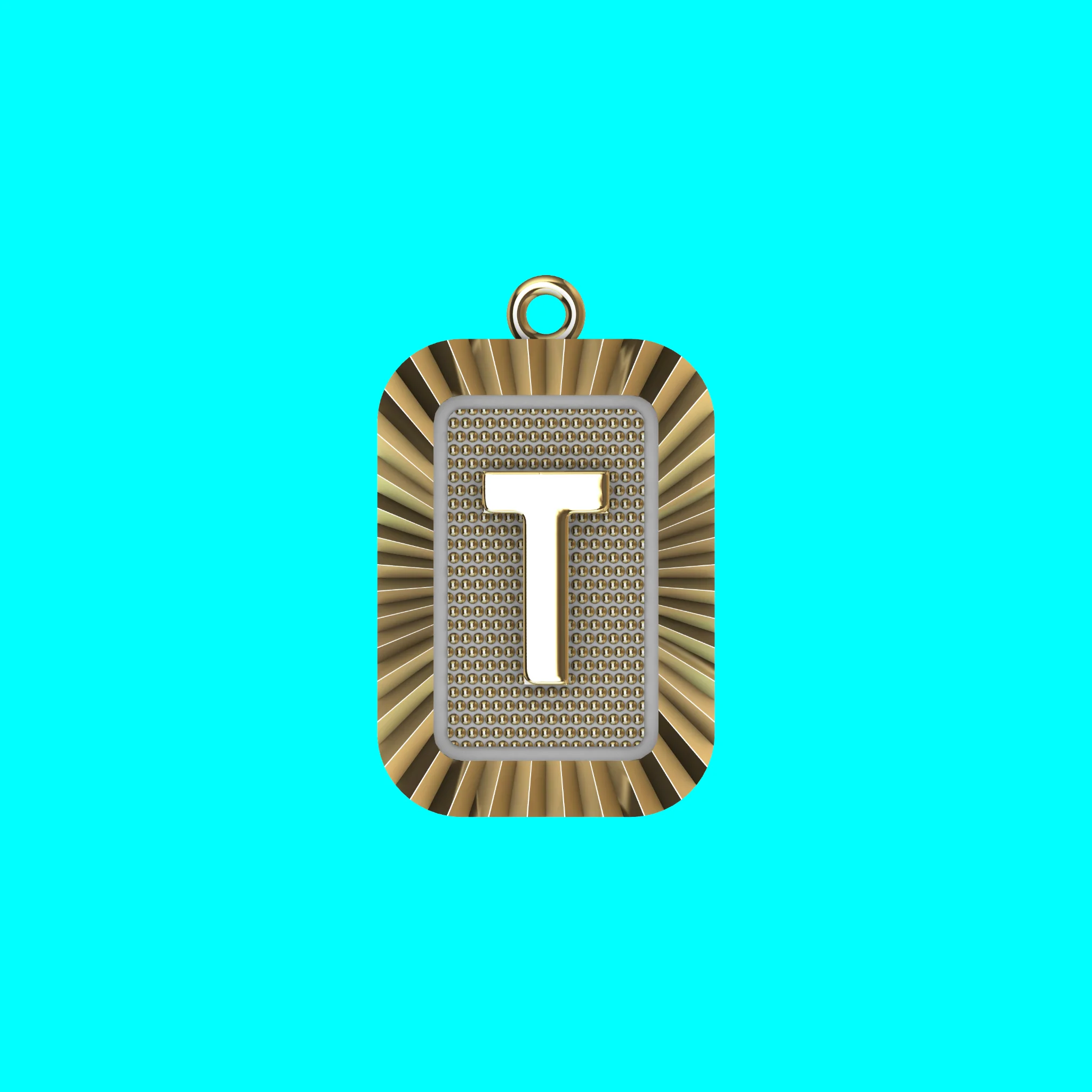 Buy T Letter Pendant CAD Model Gold Initial Necklace Jewelry — view 4