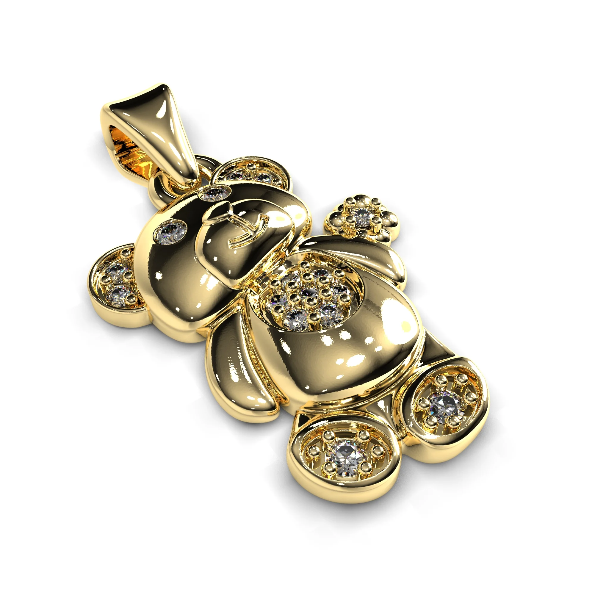 Baby pendant bear with diamonds stile sokolov — view 8
