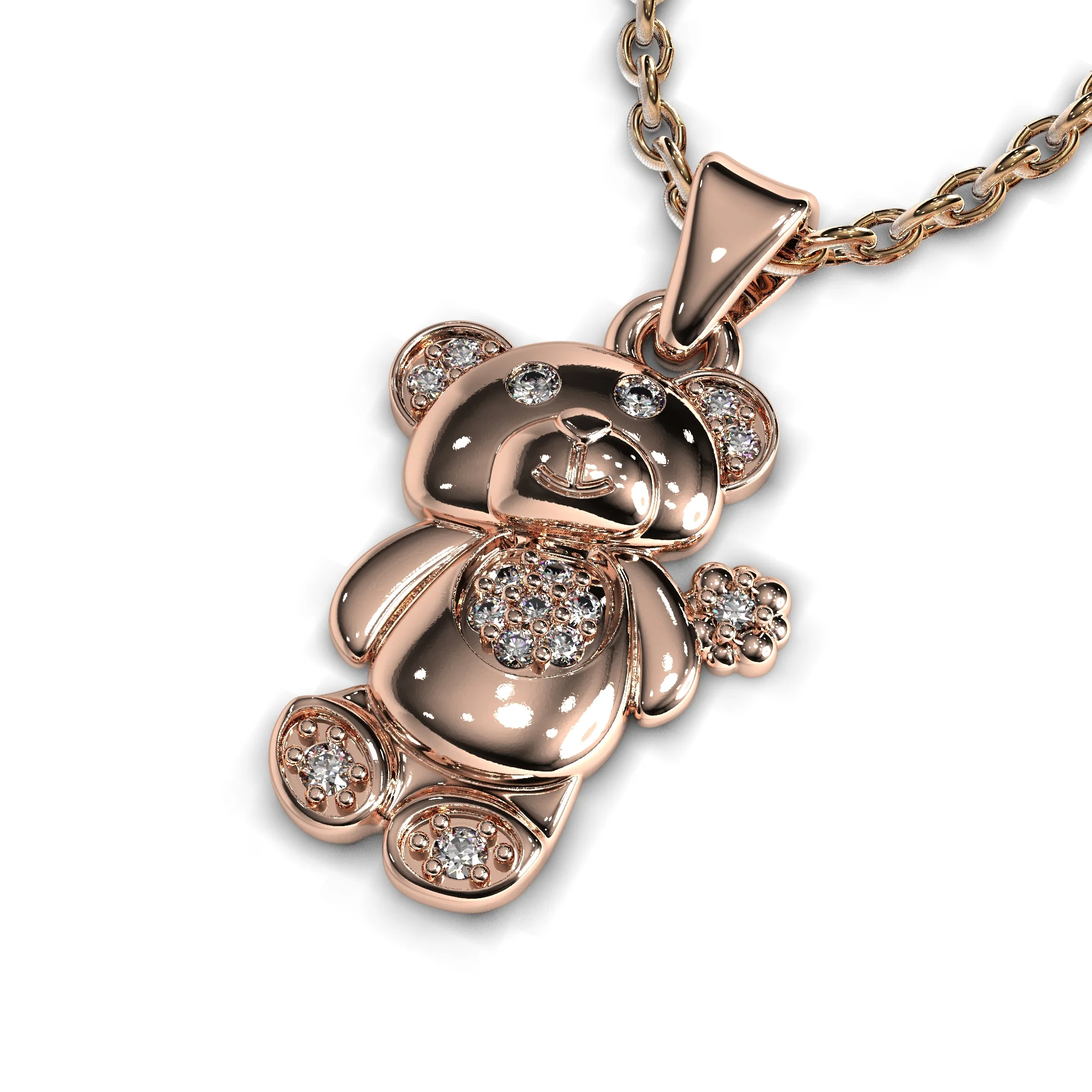 Baby pendant bear with diamonds stile sokolov — view 4