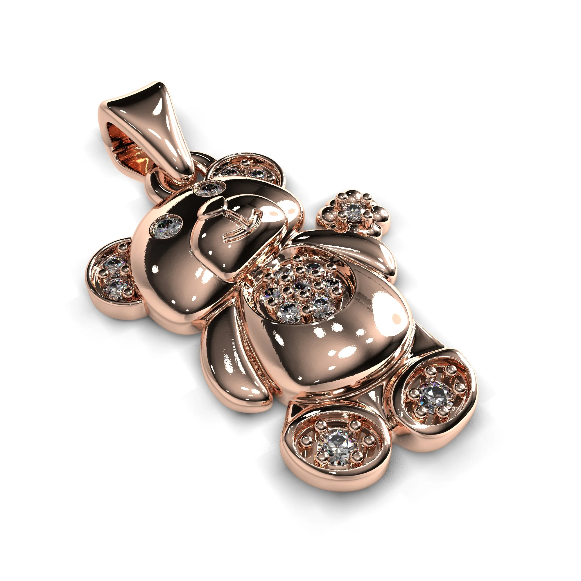 Baby pendant bear with diamonds stile sokolov — view 7