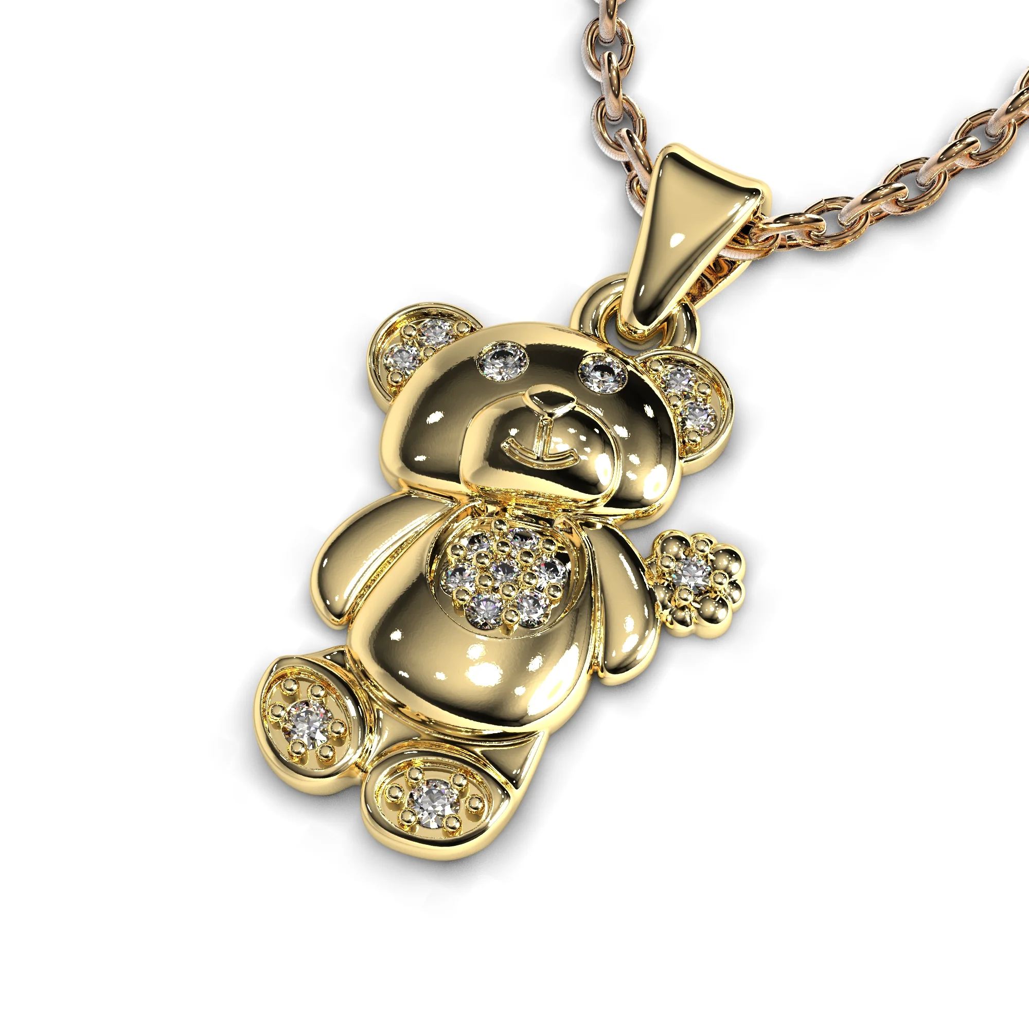 Baby pendant bear with diamonds stile sokolov — view 5