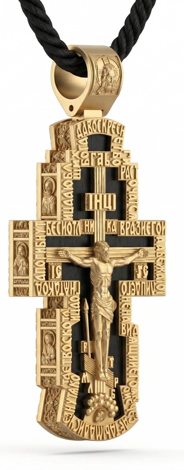 Orthodox Ebony Wood Cross Pendant — view 5