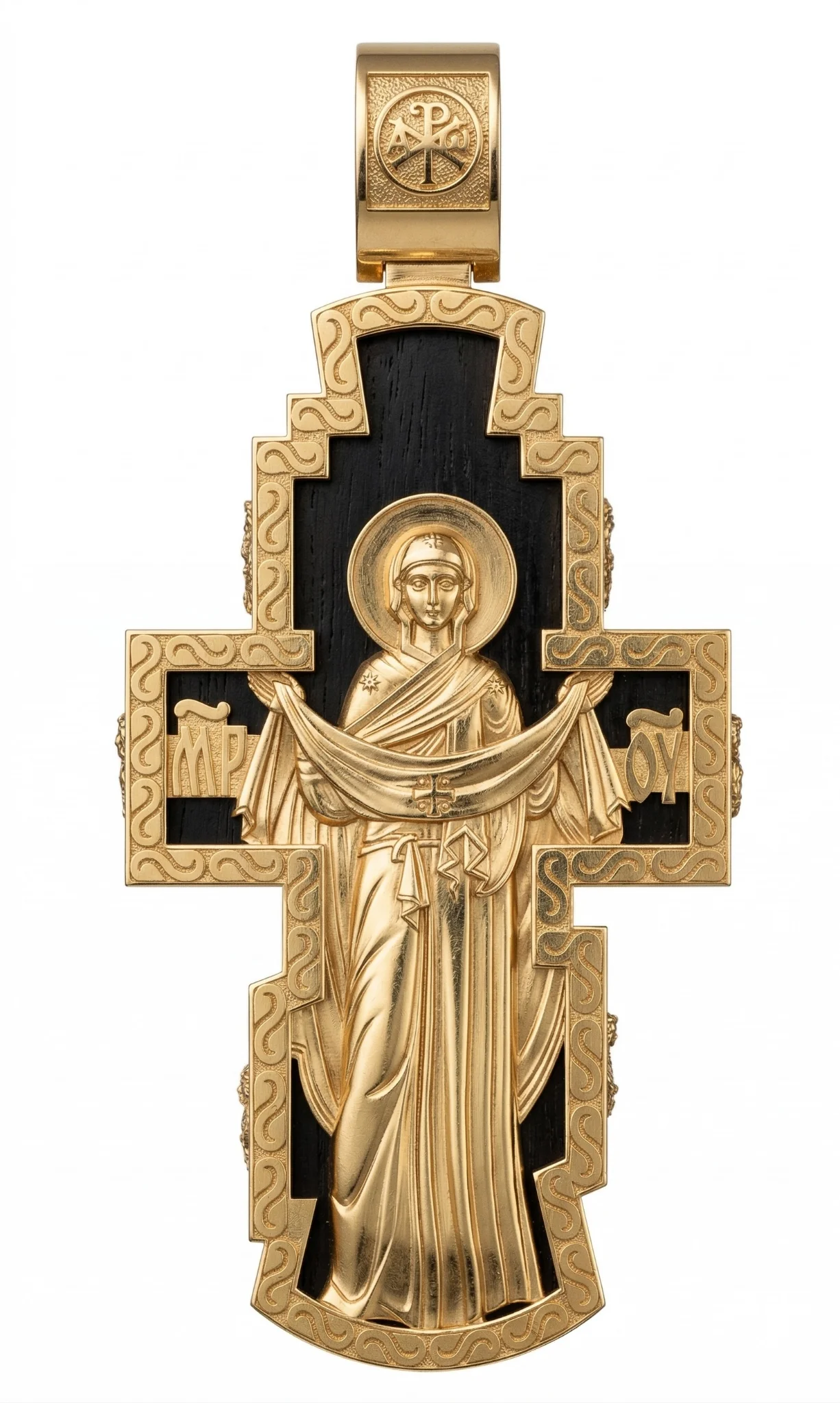 Orthodox Ebony Wood Cross Pendant — view 2