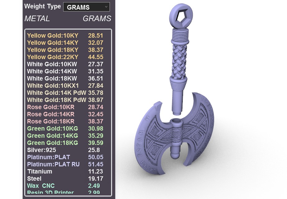 Ornate Viking Double-Bladed Axe Pendant — view 7