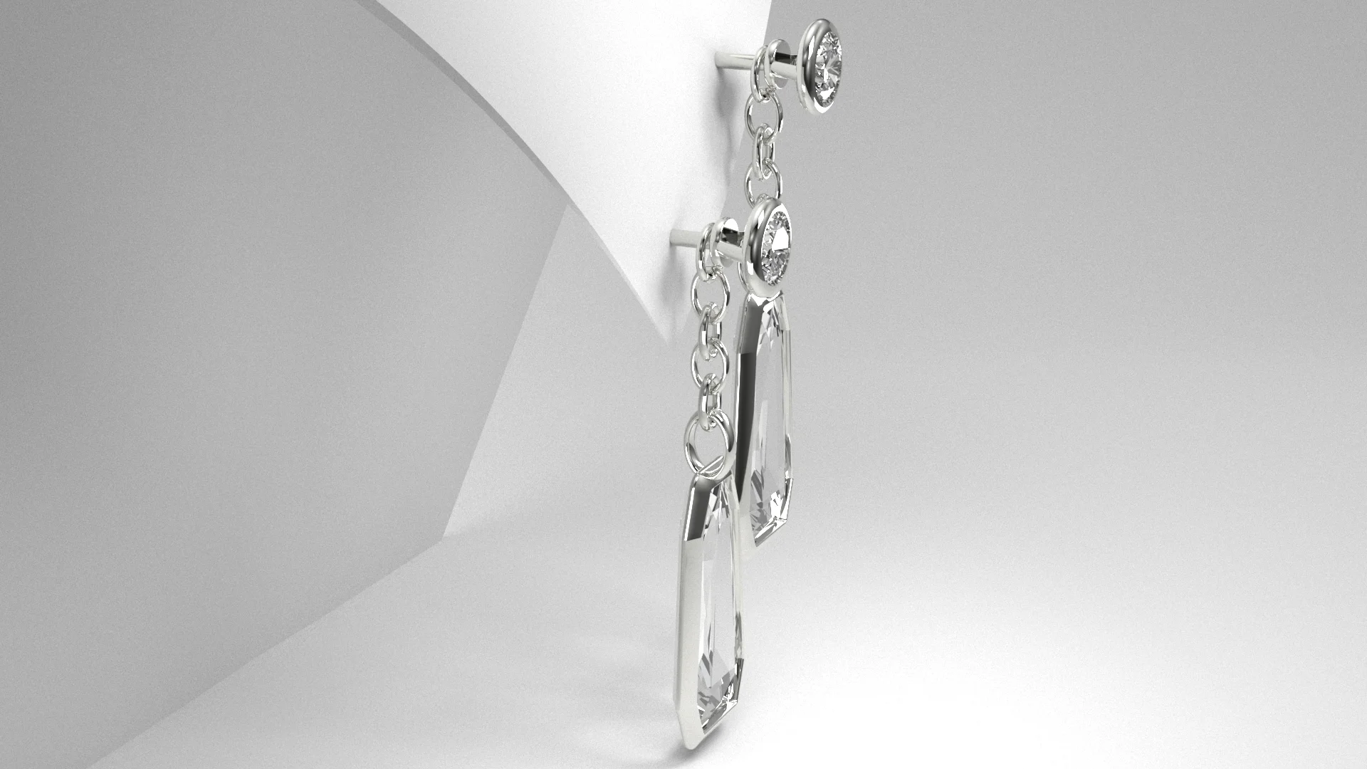 Convertible Geometric Diamond Drop Earrings — view 6